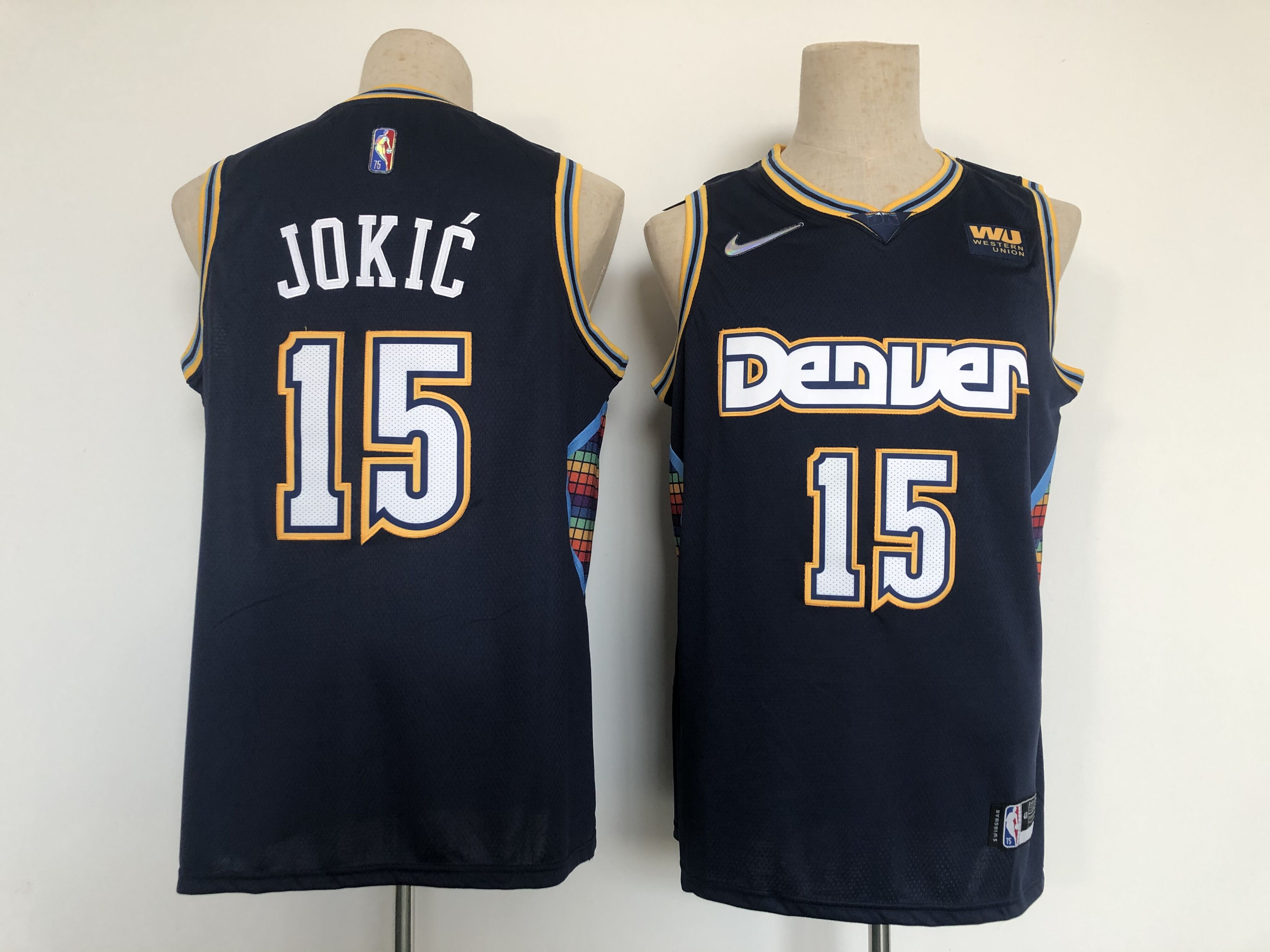 2022 NBA Men Denver Nuggets #15 Jokic blue Nike Game city edition Jersey->toronto raptors->NBA Jersey